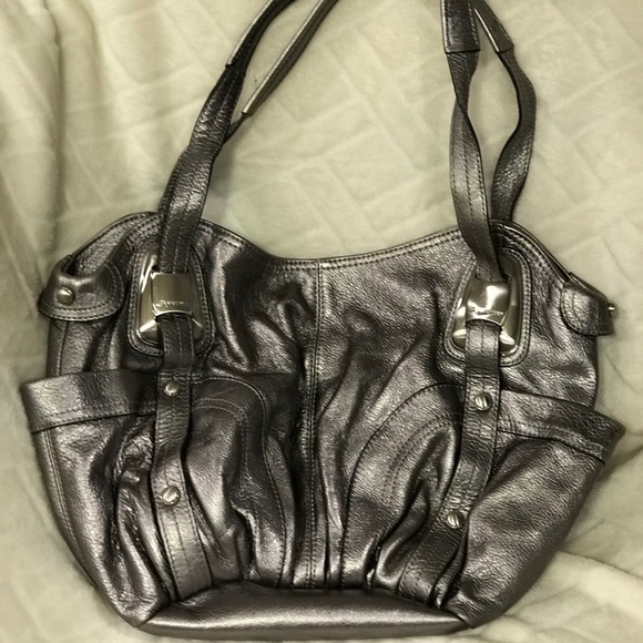 metallic leather handbags